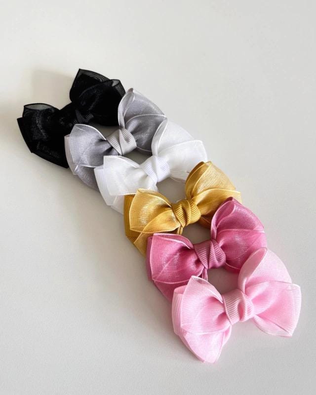 Medium Hair Bows, Alligator Clip, Spring Colors, Toddler Bows, Wisp, Girl Accessory