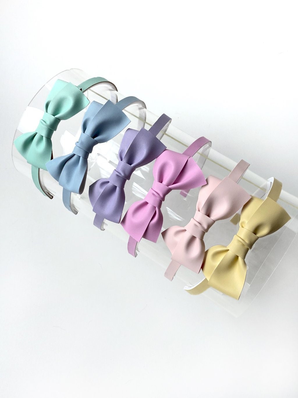 Faux Leather Hairband Bow, Baby Girl Headband