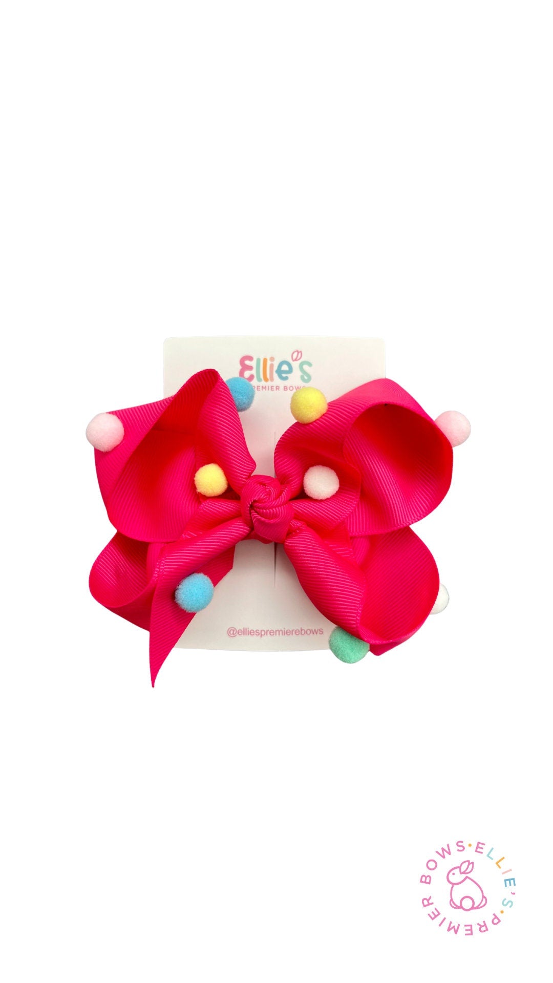 Pompom Bow Medium Girls Hair Clip Accessories