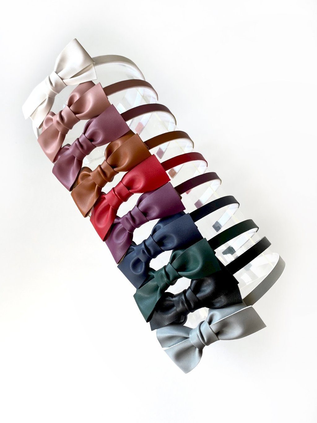 Faux Leather Hairband Bow, Baby Girl Headband