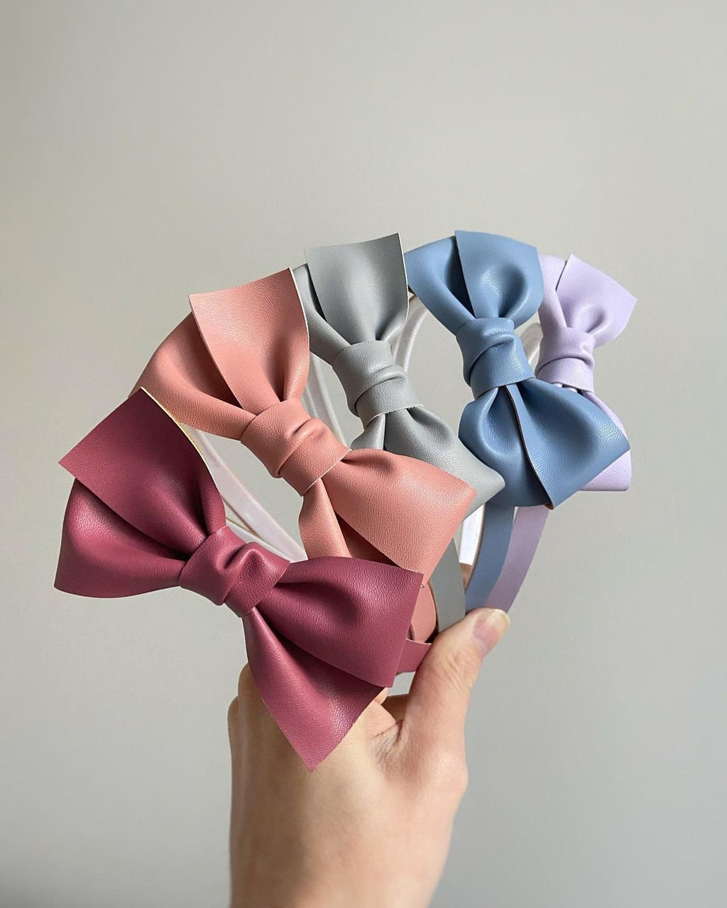 Faux Leather Hairband Bow, Baby Girl Headband